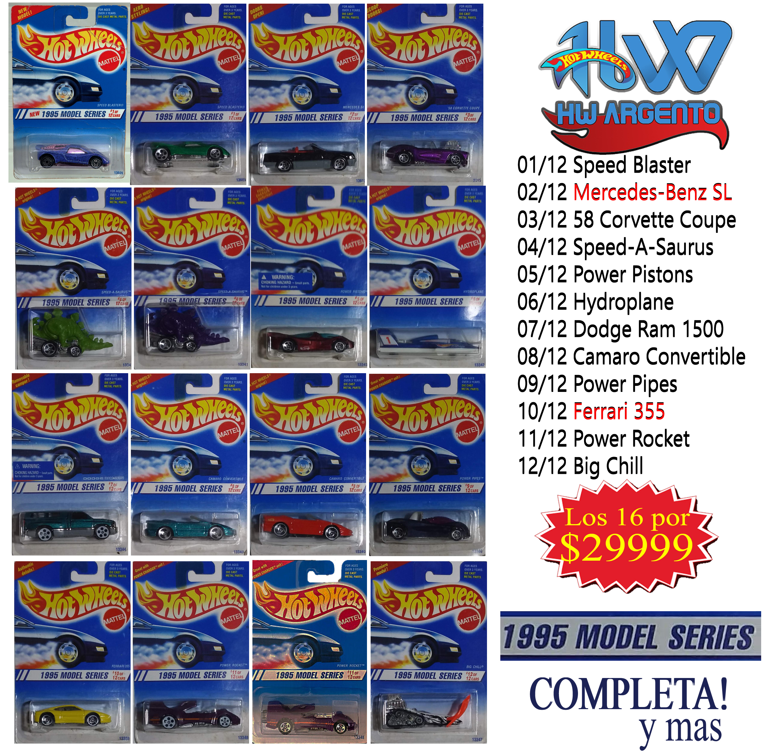 1995 Model Series Serie Completa Hot Wheels